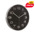 AŞİYAN DUVAR SAATİ GÜMÜŞ-SİYAH (33 CM) - Görsel 2