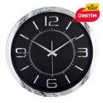 ÇAĞIN DUVAR SAATİ GÜMÜŞ-SİYAH (42 CM) - Görsel 2