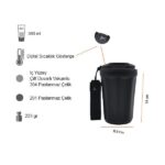 DERECELİ KUPA ÇELİK BARDAK 380 ML SİYAH - Görsel 5